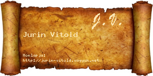 Jurin Vitold névjegykártya